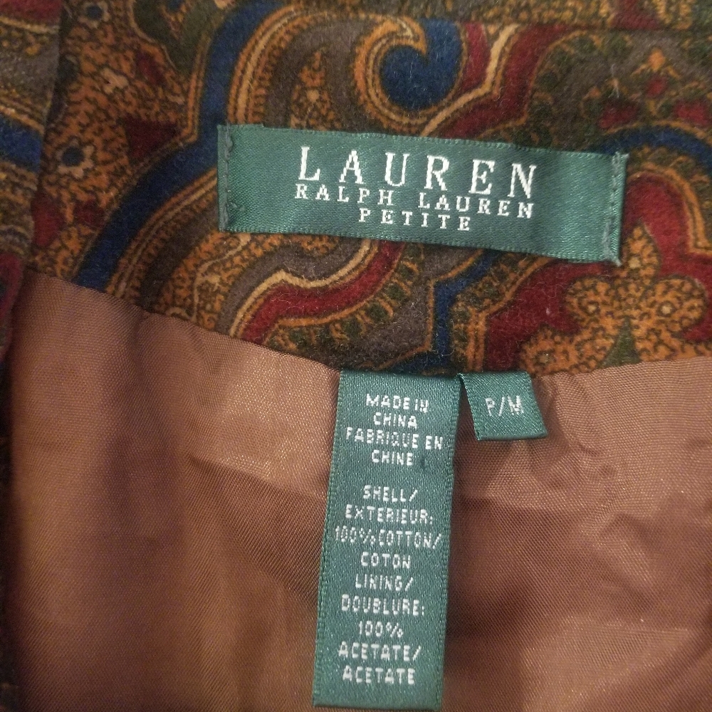 LAUREN BY RALPH LAUREN VELVET BLAZER (Tag Says P/M) - Picture 4 of 7